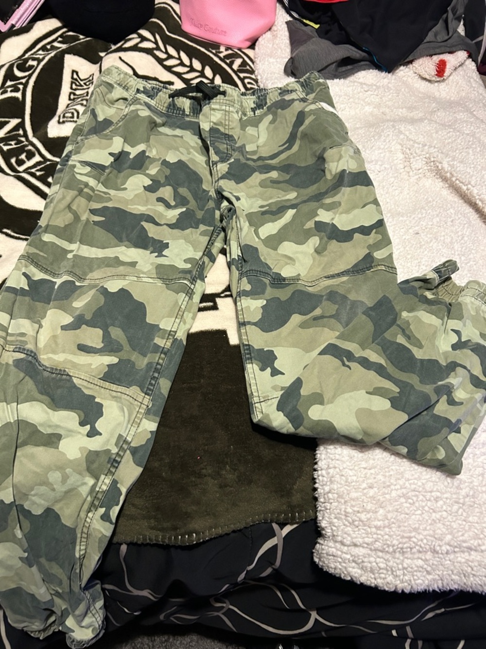 Camouflage Cargo Jogger Pants for Kids - Green Camo